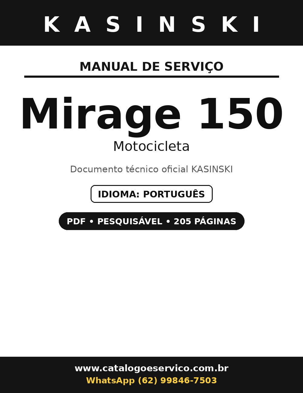 Manual De Serviço Kasinski Mirage 150