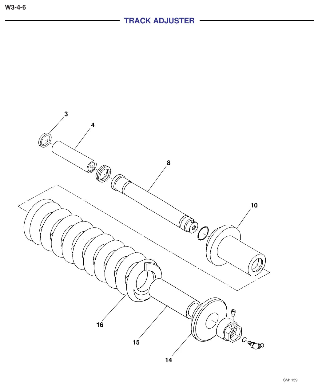 Página do Manual de Serviço Fiat Kobelco EX135 com detalhes de montagem e valores de ajuste