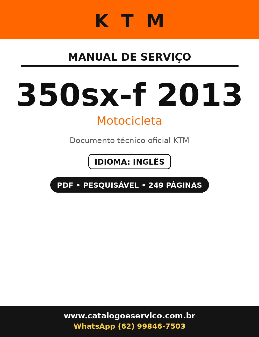 Manual De Serviço Ktm 350sx-f 2013