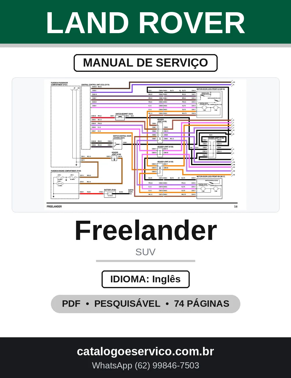Diagramas Elétricos Land Rover Freelander série K e L — capa