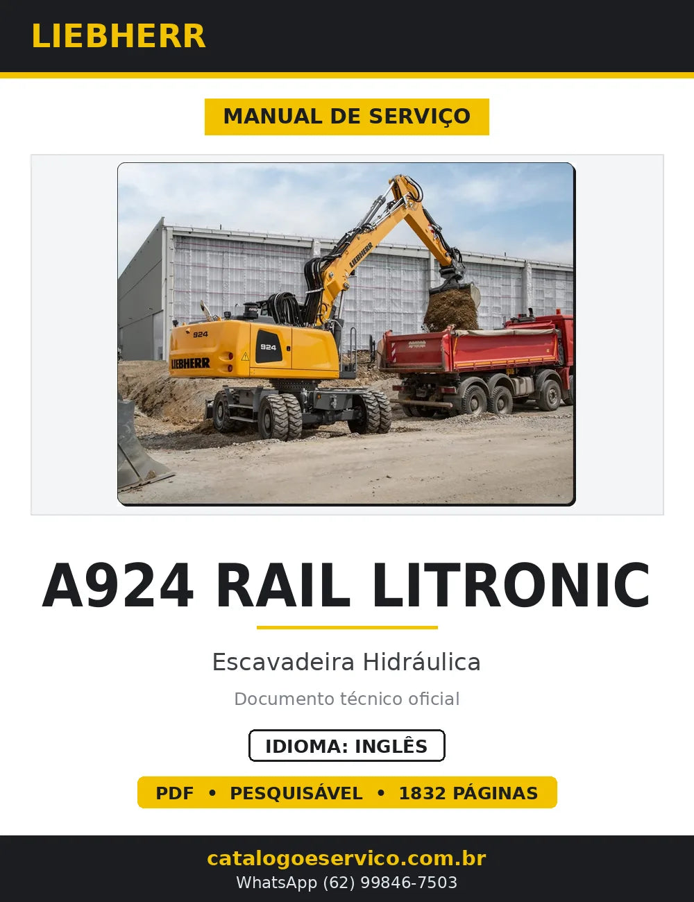 Manual de Serviço Liebherr A924 Rail Litronic Escavadeira Hidráulica — capa