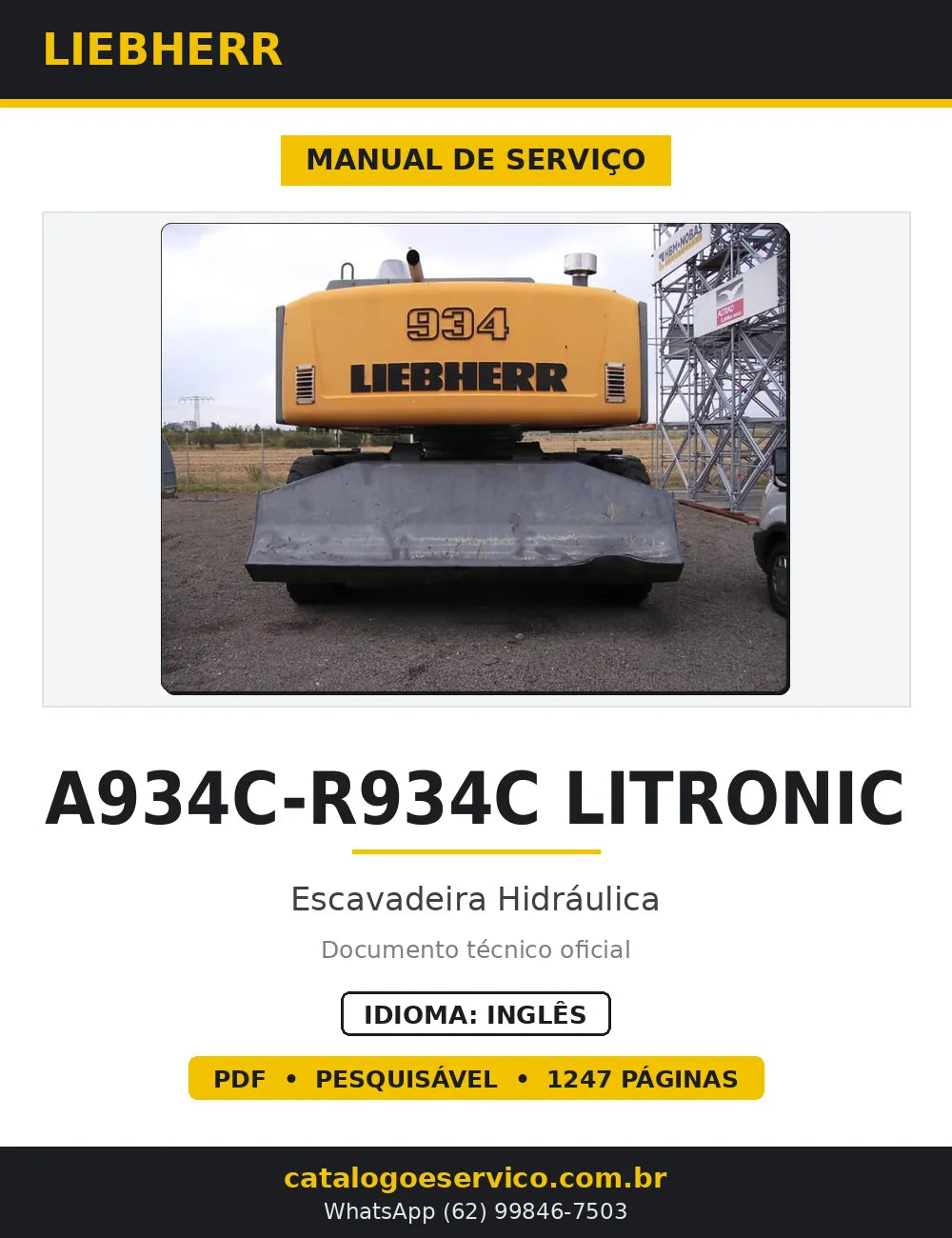 Manual de Serviço Liebherr A934C-R934C Litronic Escavadeira Hidráulica — capa