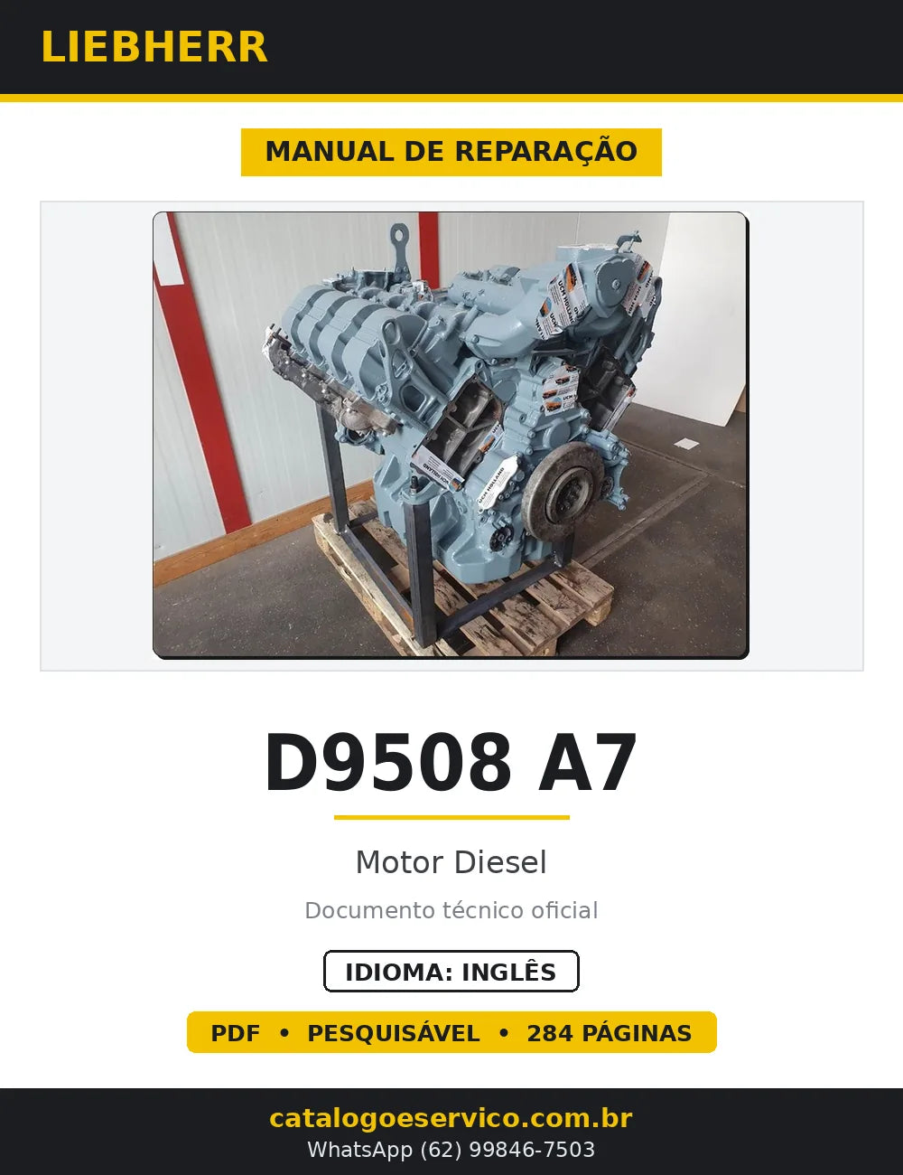 Manual de Reparação Liebherr D9508 A7 Motor Diesel — capa