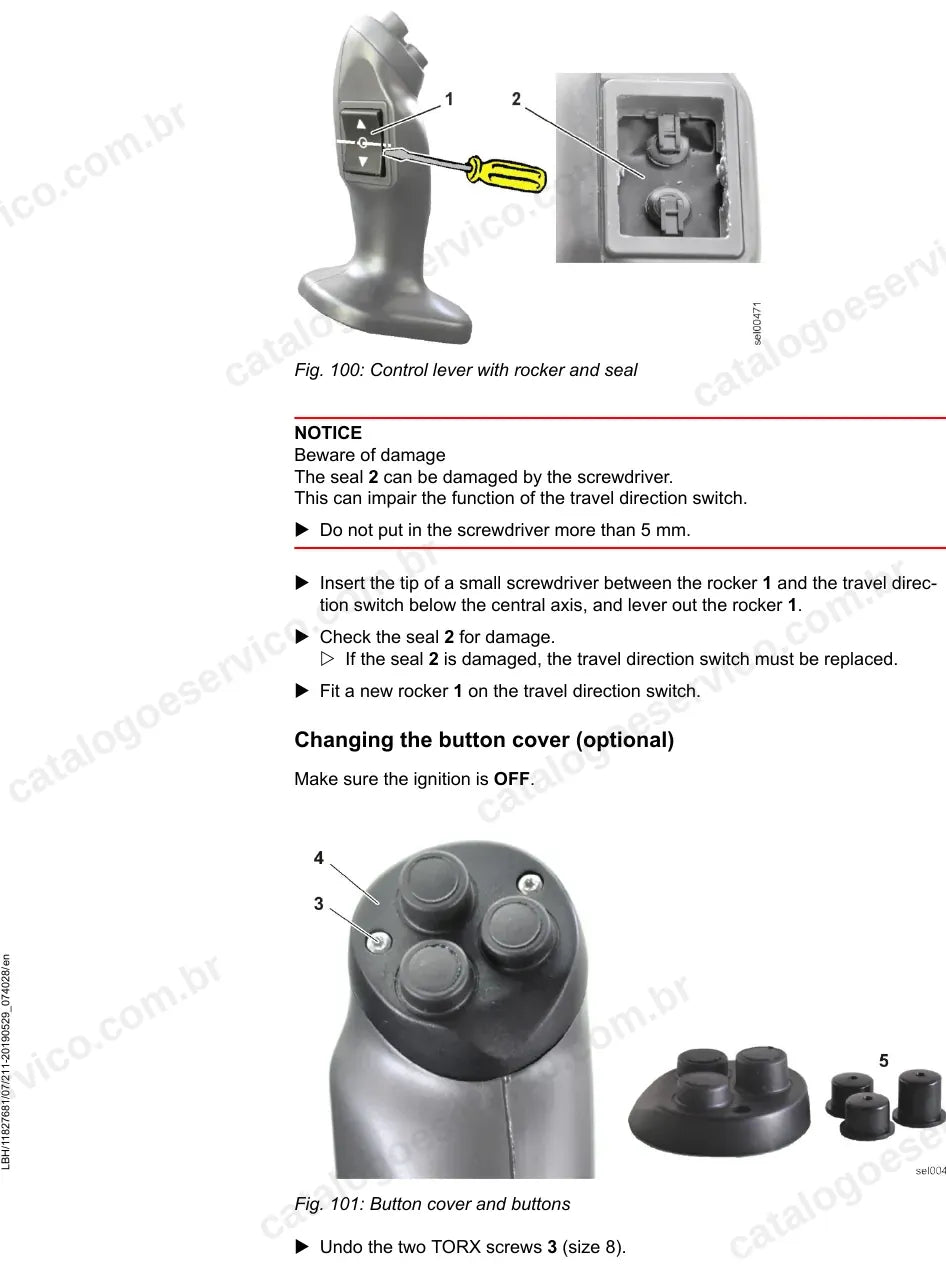Alavanca de comando com interruptor de sentido de marcha da L509-1262