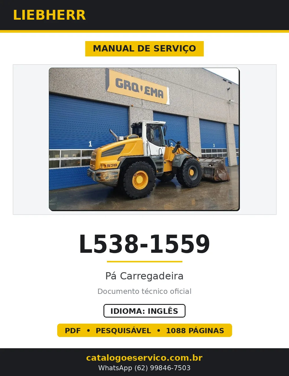 Manual de Serviço Liebherr L538-1559 Pá Carregadeira — capa