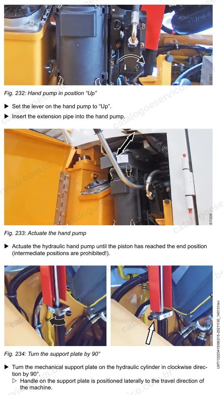 Bomba manual para basculamento da plataforma do operador da LR 626