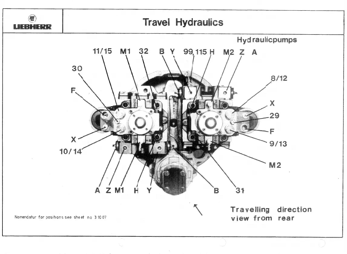 Manual de Serviço Liebherr PR 711B-741B Trator de Esteira — página interna com diagrama técnico