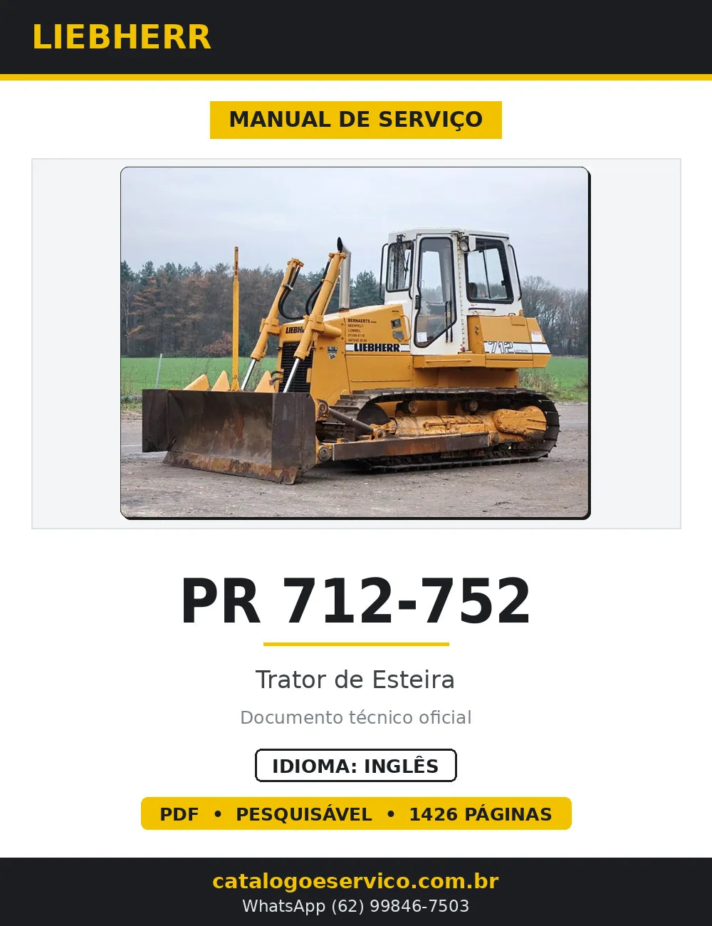 Manual de Serviço Liebherr PR 712-752 Trator de Esteira — capa