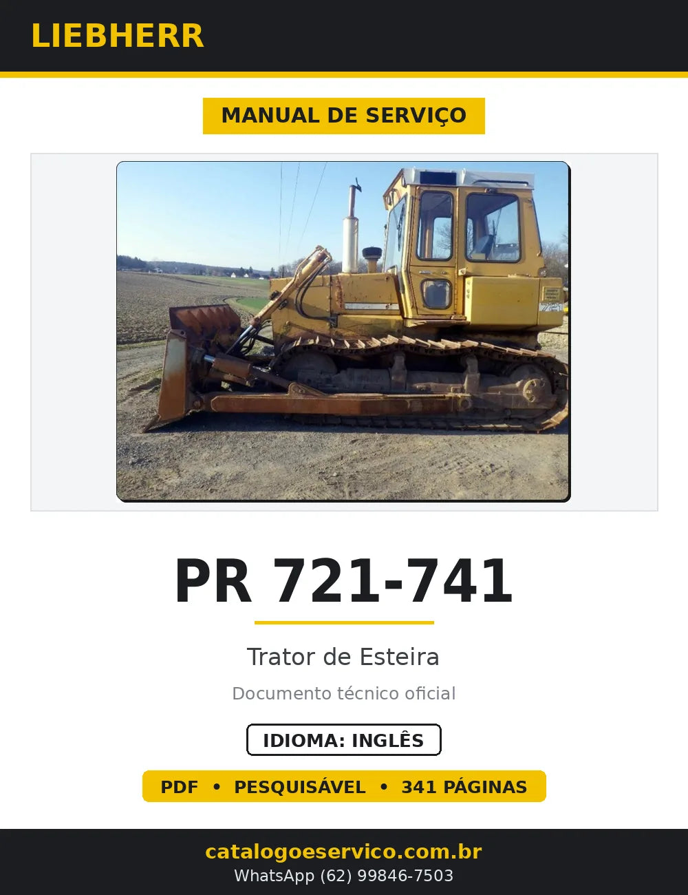 Manual de Serviço Liebherr PR 721-741 Trator de Esteira — capa