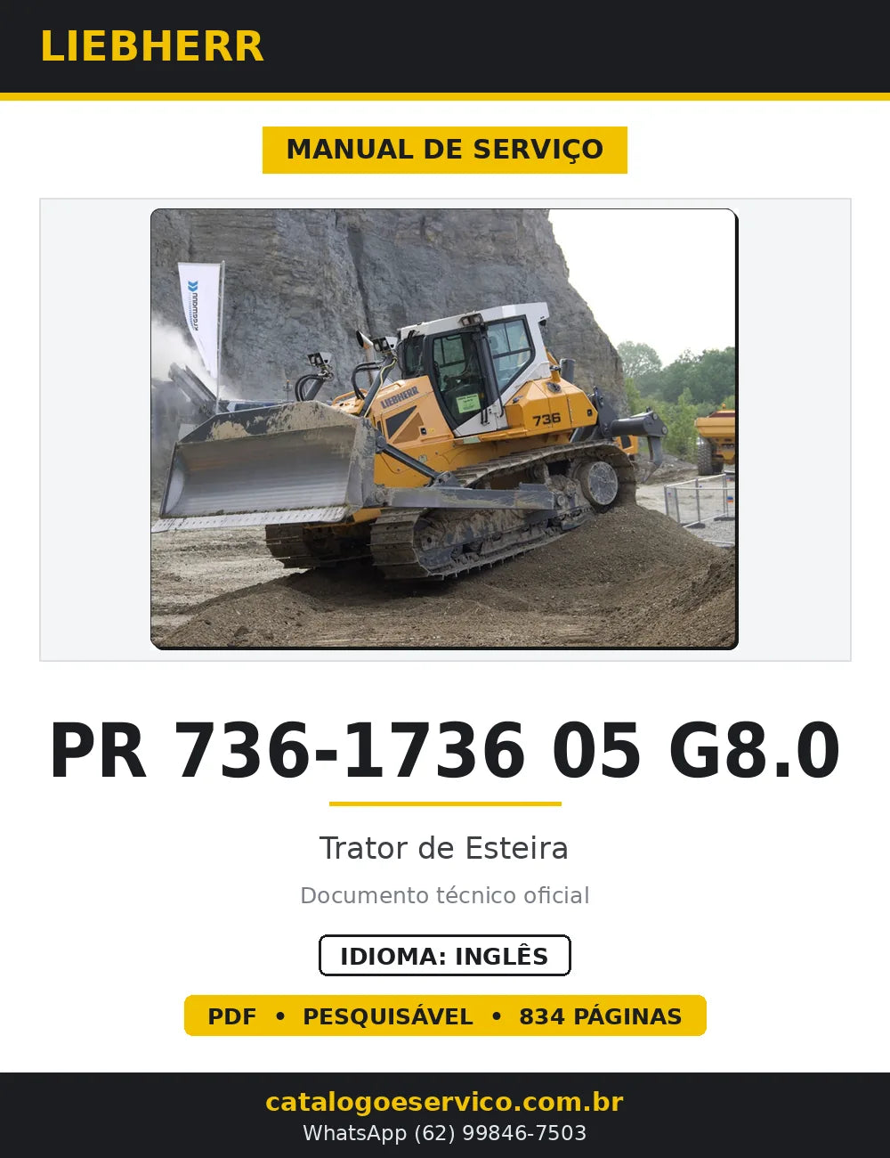 Manual de Serviço Liebherr PR 736-1736 05 G8.0 Trator de Esteira — capa