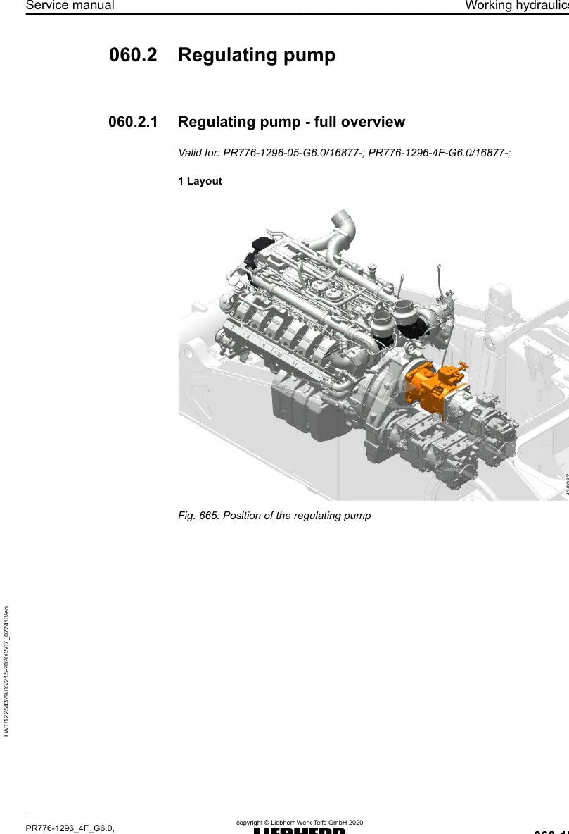 Manual de Serviço Liebherr PR 776-1296 Trator de Esteira — segunda página interna do documento