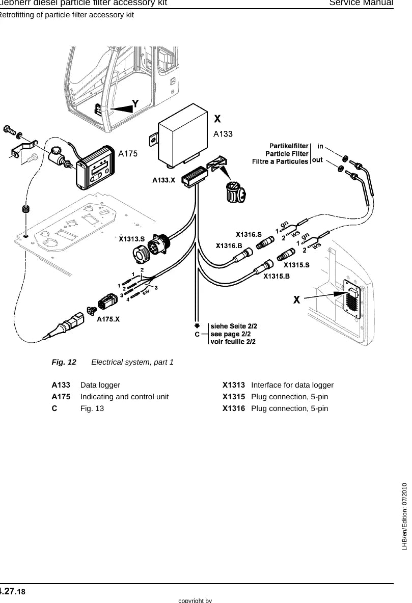 Manual de Serviço Liebherr R900C EDC Litronic Escavadeira Hidráulica — página interna com diagrama técnico