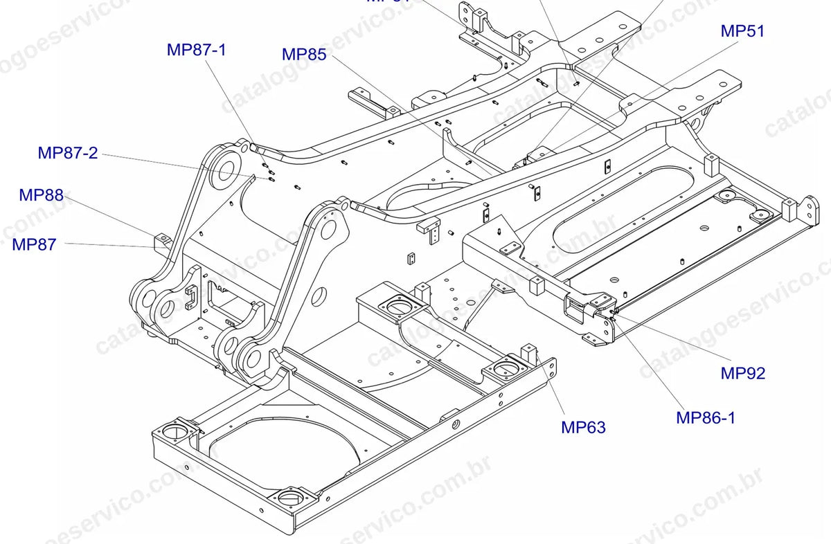 Pontos de massa na estrutura da superestrutura da R926 Advanced
