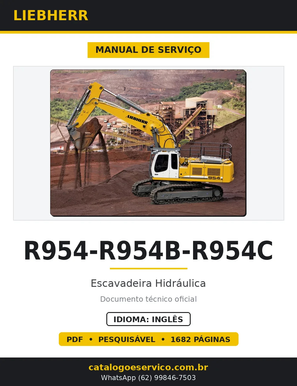 Manual de Serviço Liebherr R954-R954B-R954C Escavadeira Hidráulica — capa