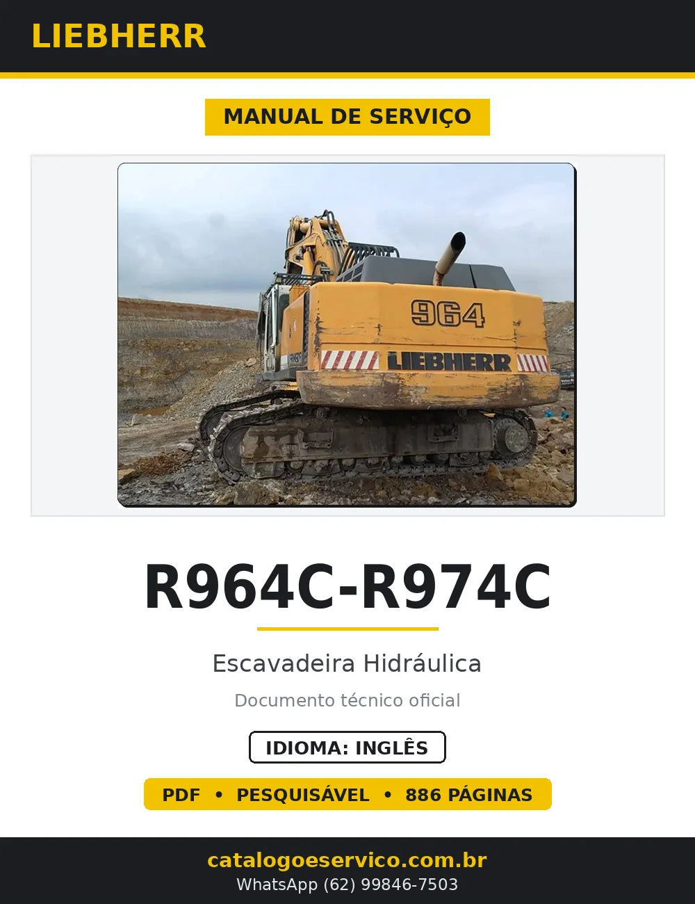 Manual de Serviço Liebherr R964C-R974C Escavadeira Hidráulica — capa