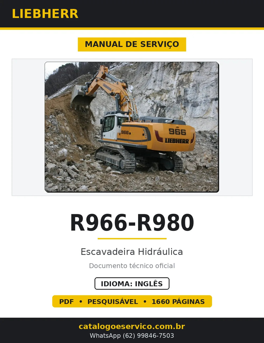 Manual de Serviço Liebherr R966-R980 Escavadeira Hidráulica — capa