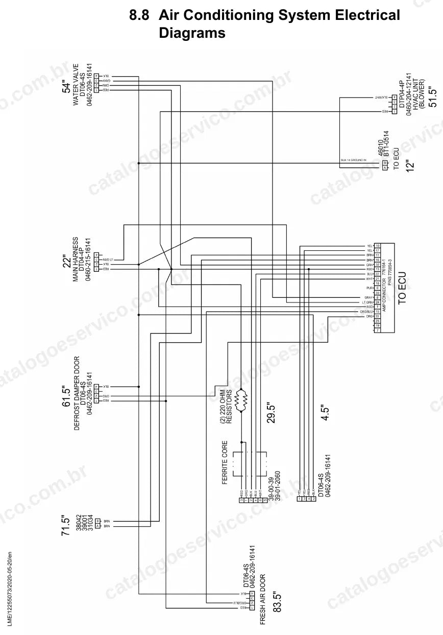 Diagramas elétricos do ar-condicionado do T 284
