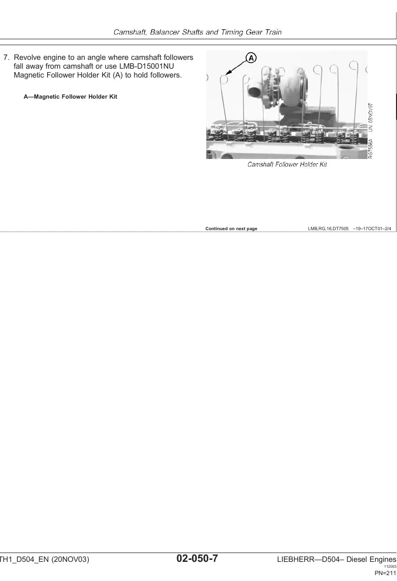 Manual de Oficina Liebherr TH1-D504 Motor Diesel — segunda página interna do documento