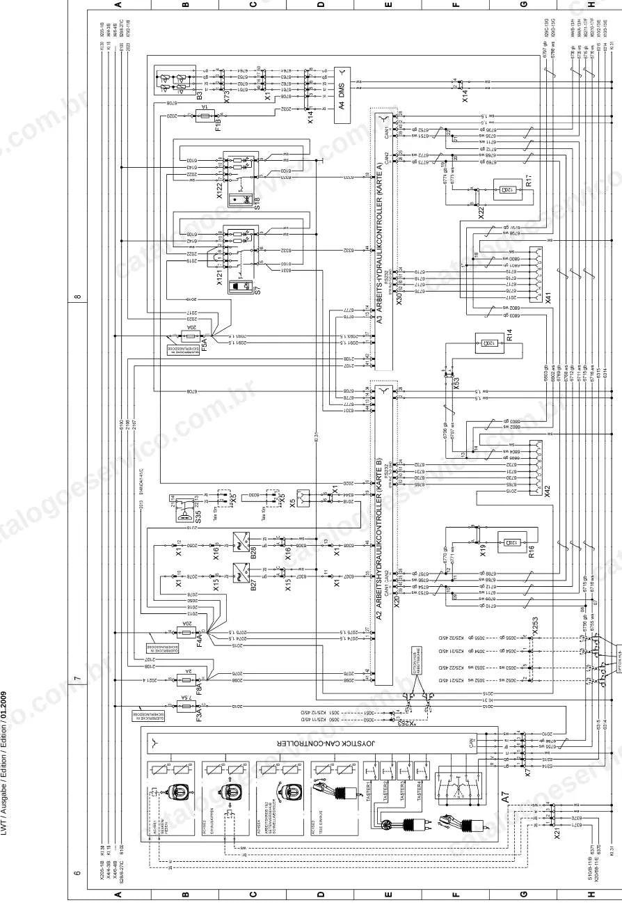 Esquema elétrico dos TL 435 e TL 442 para a série 6000 a 9500