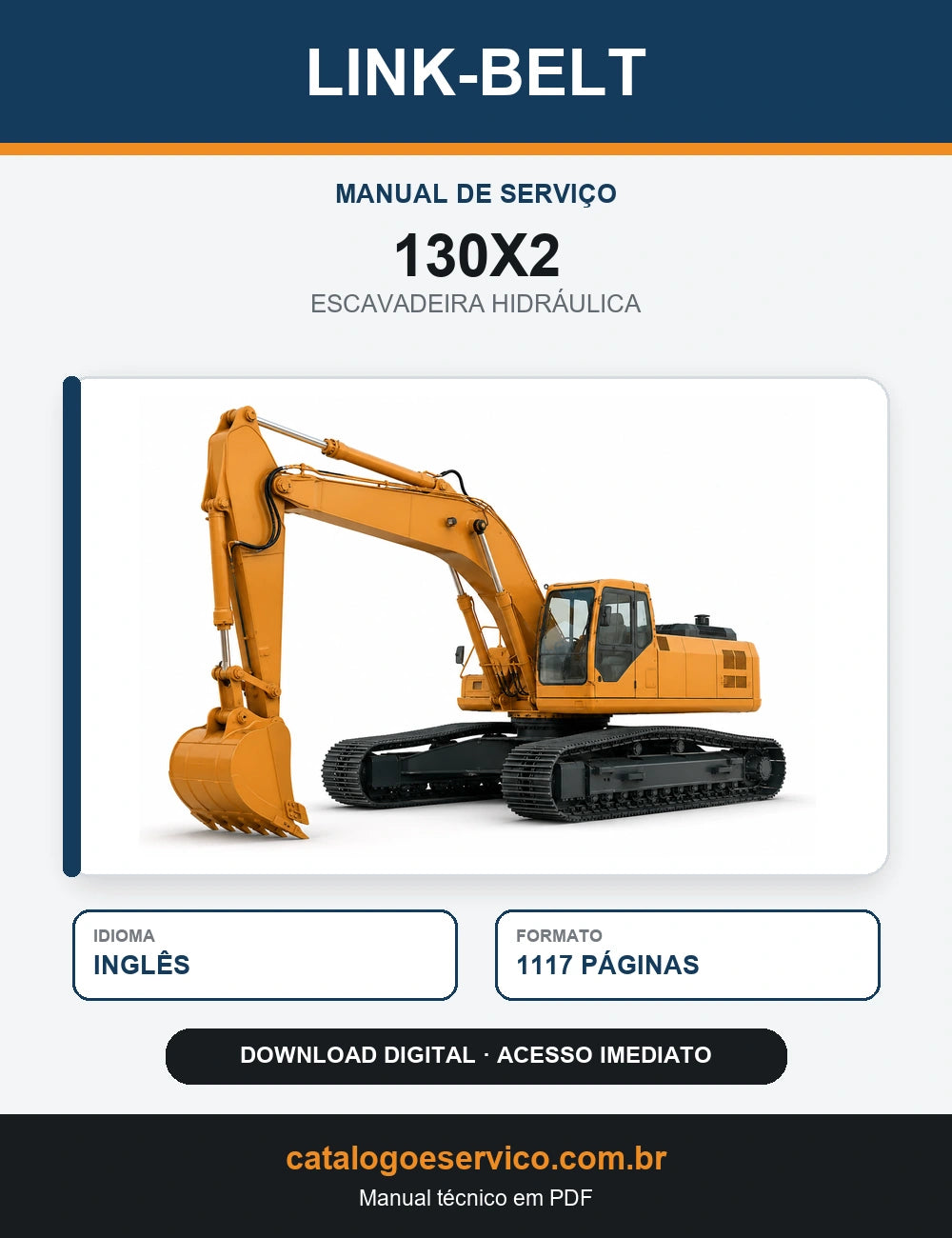 Manual de Serviço Link-Belt 130X2 Escavadeira Hidráulica