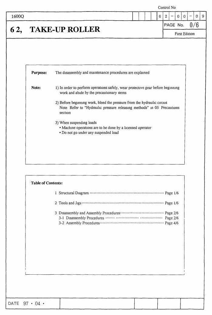 Manual de Serviço Link-Belt 1600Q2 Escavadeira Hidráulica — página interna 2