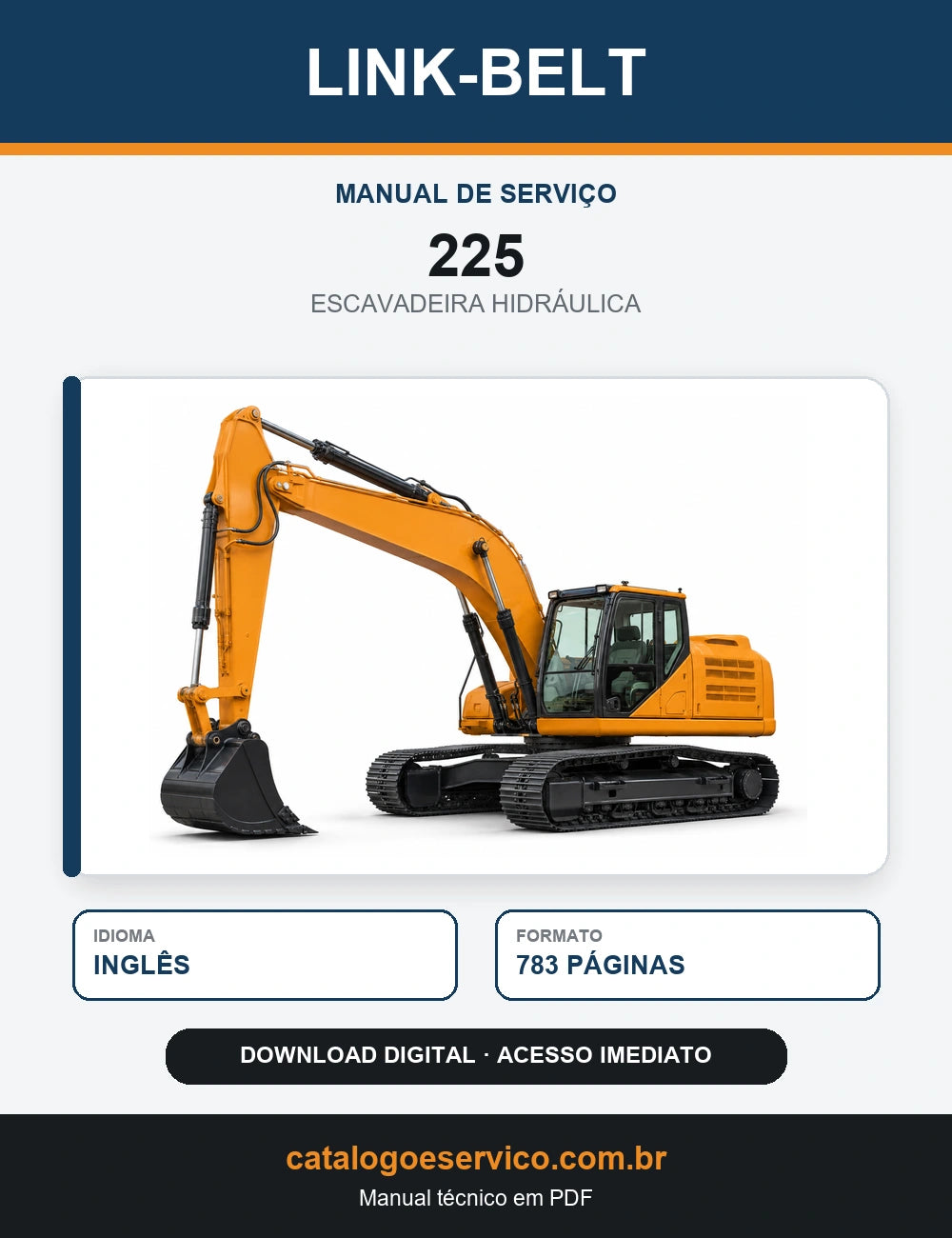 Manual de Serviço Link-Belt 225 Escavadeira Hidráulica