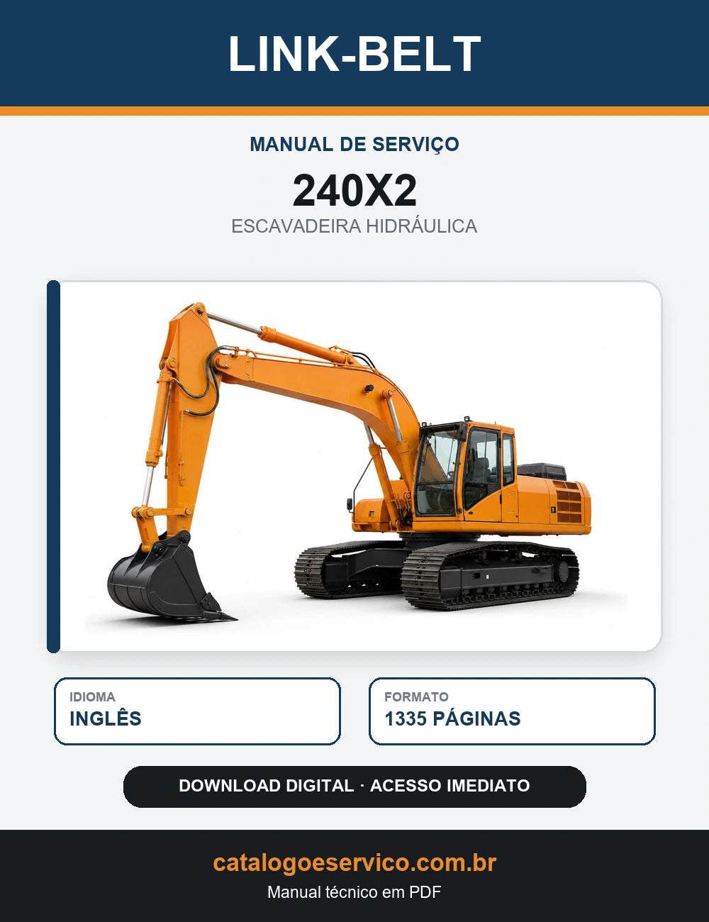 Manual de Serviço Link-Belt 240X2 Escavadeira Hidráulica