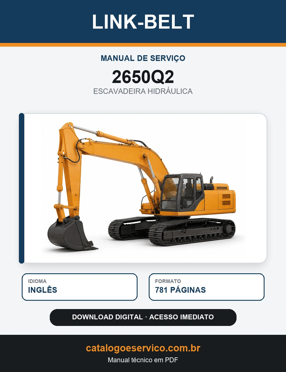 Manual de Serviço Link-Belt 2650Q2 Escavadeira Hidráulica