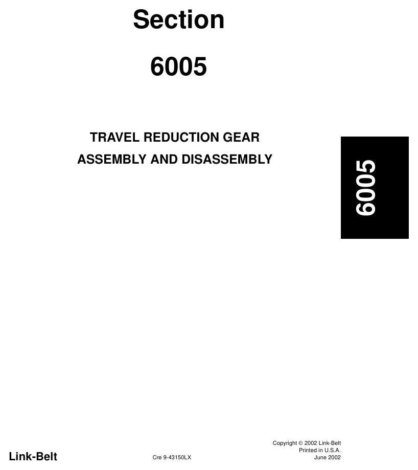 Manual de Serviço Link-Belt 290 Escavadeira Hidráulica — página interna 3