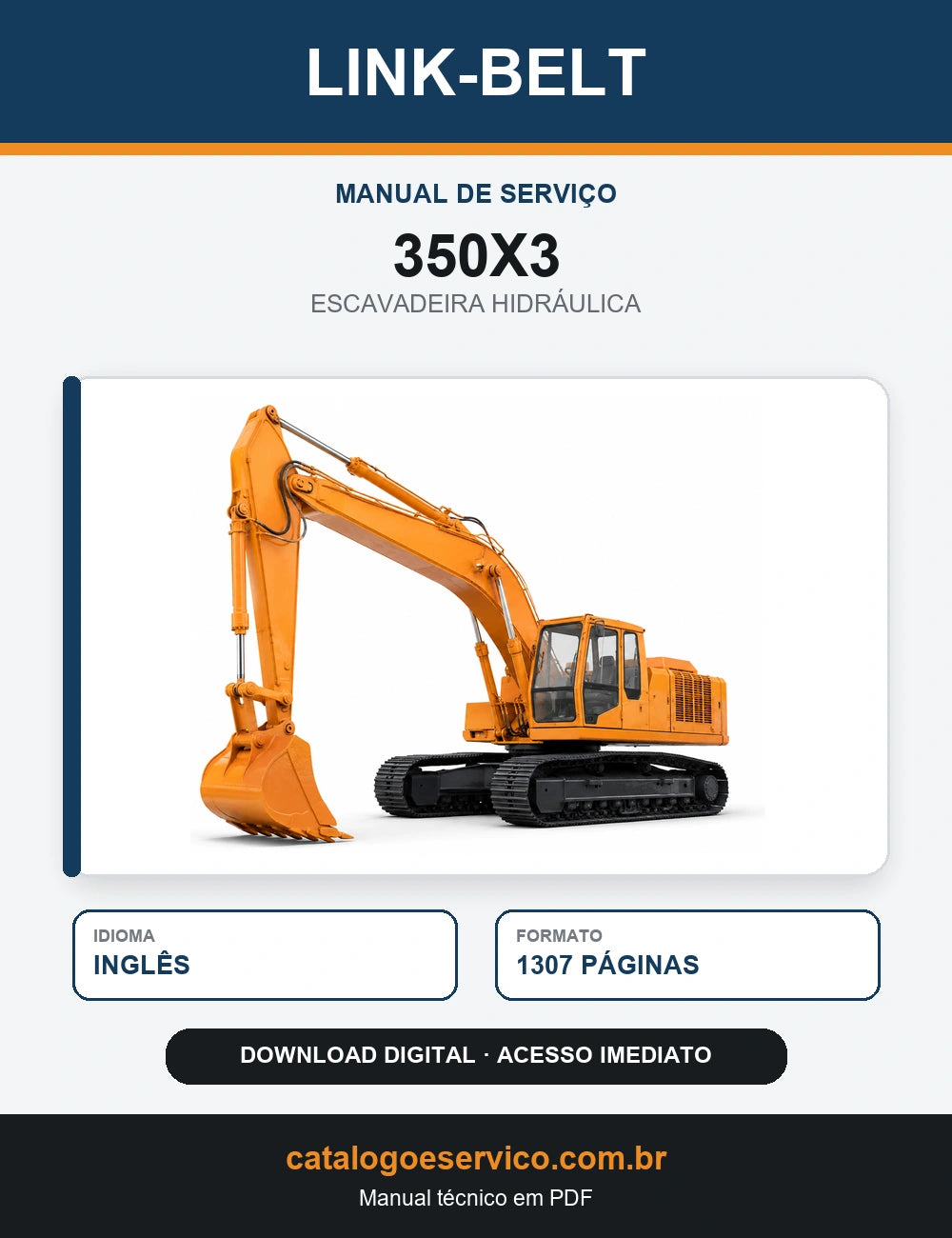 Manual de Serviço Link-Belt 350X3 Escavadeira Hidráulica