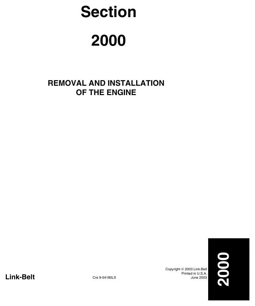 Manual de Serviço Link-Belt 600LX Escavadeira Hidráulica — página interna 2