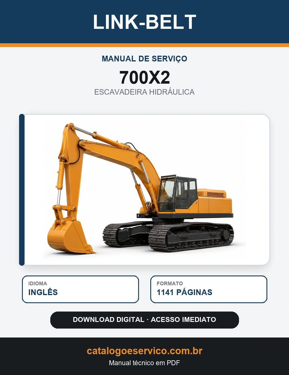 Manual de Serviço Link-Belt 700X2 Escavadeira Hidráulica