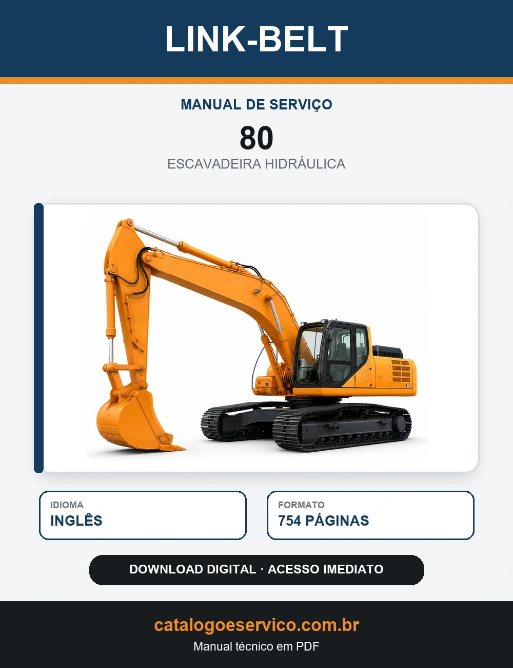 Manual de Serviço Link-Belt 80 Escavadeira Hidráulica