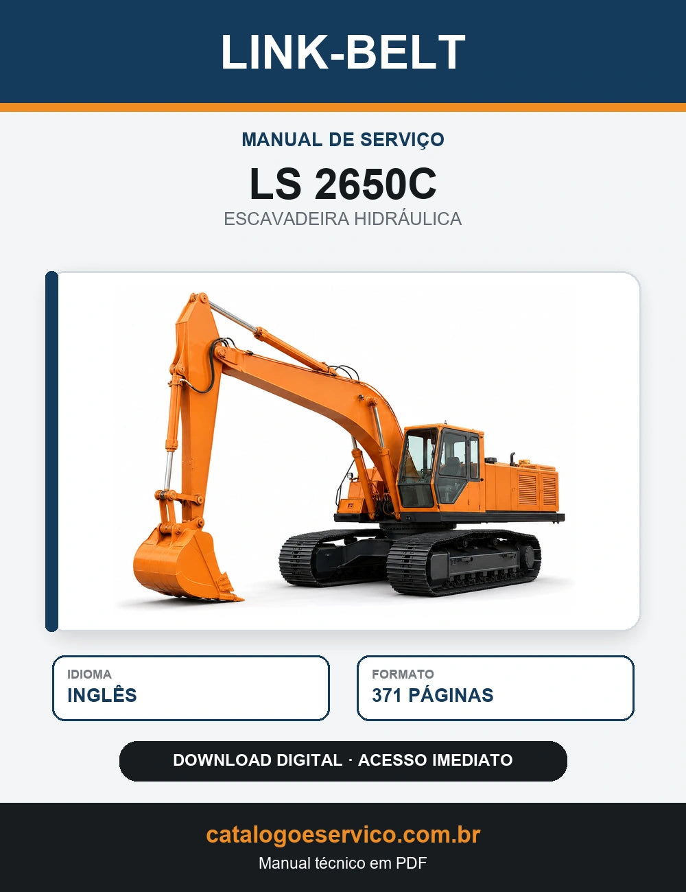 Manual de Serviço Link-Belt LS 2650C Escavadeira Hidráulica