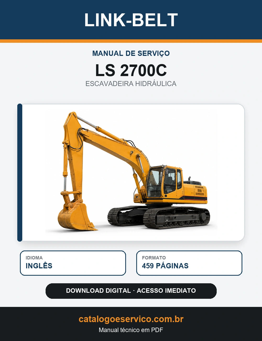 Manual de Serviço Link-Belt LS 2700C Escavadeira Hidráulica