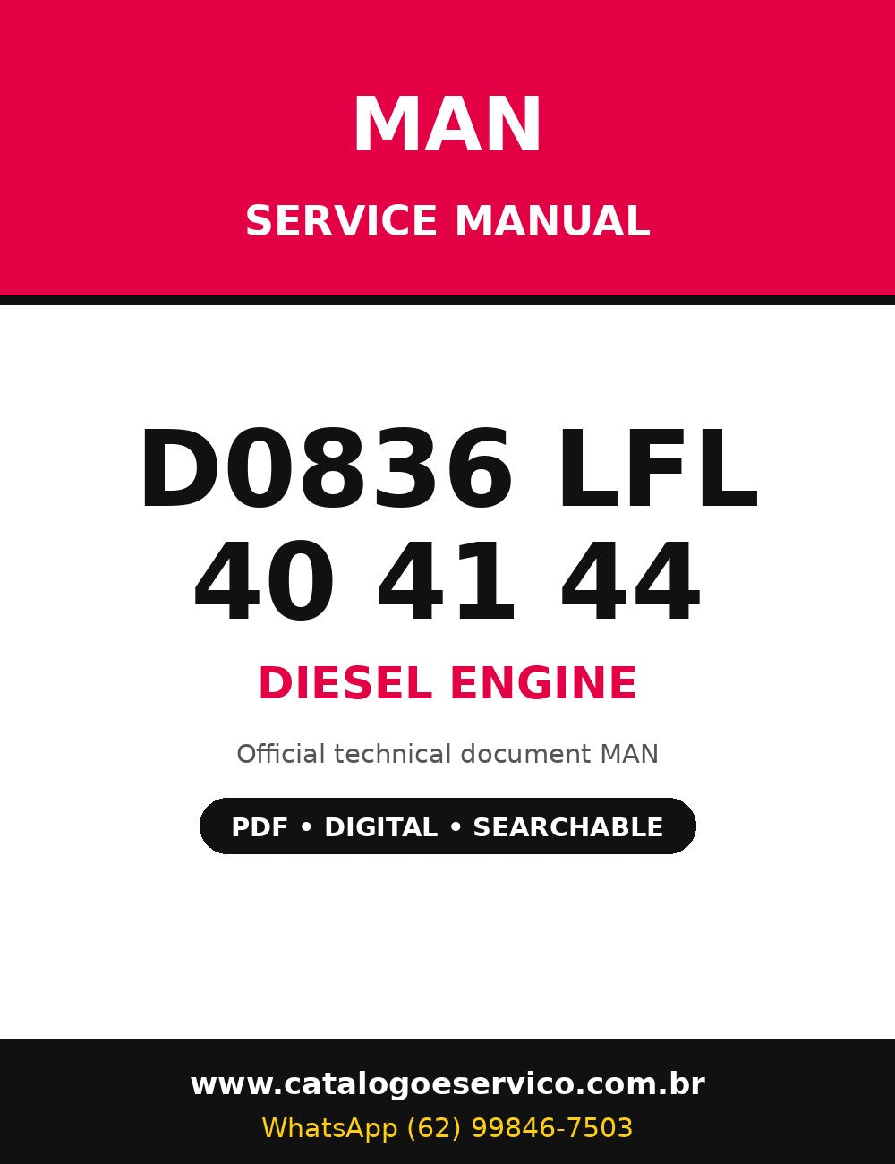 Manual de Serviço MAN D0836 LFL 40 41 44 - Motor Diesel (Inglês)