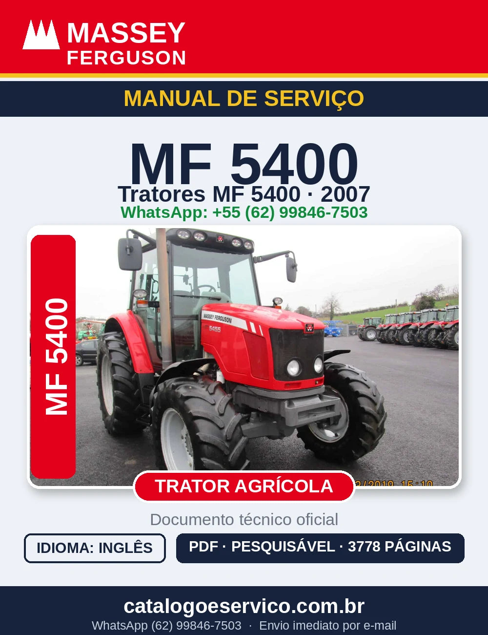 MANUAL DE SERVIÇO MASSEY FERGUSON - 5400 - 2007 - TRATOR
