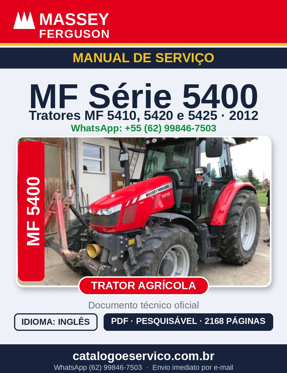 Manual de Serviço Massey Ferguson MF Série 5400 (5410, 5420, 5425)