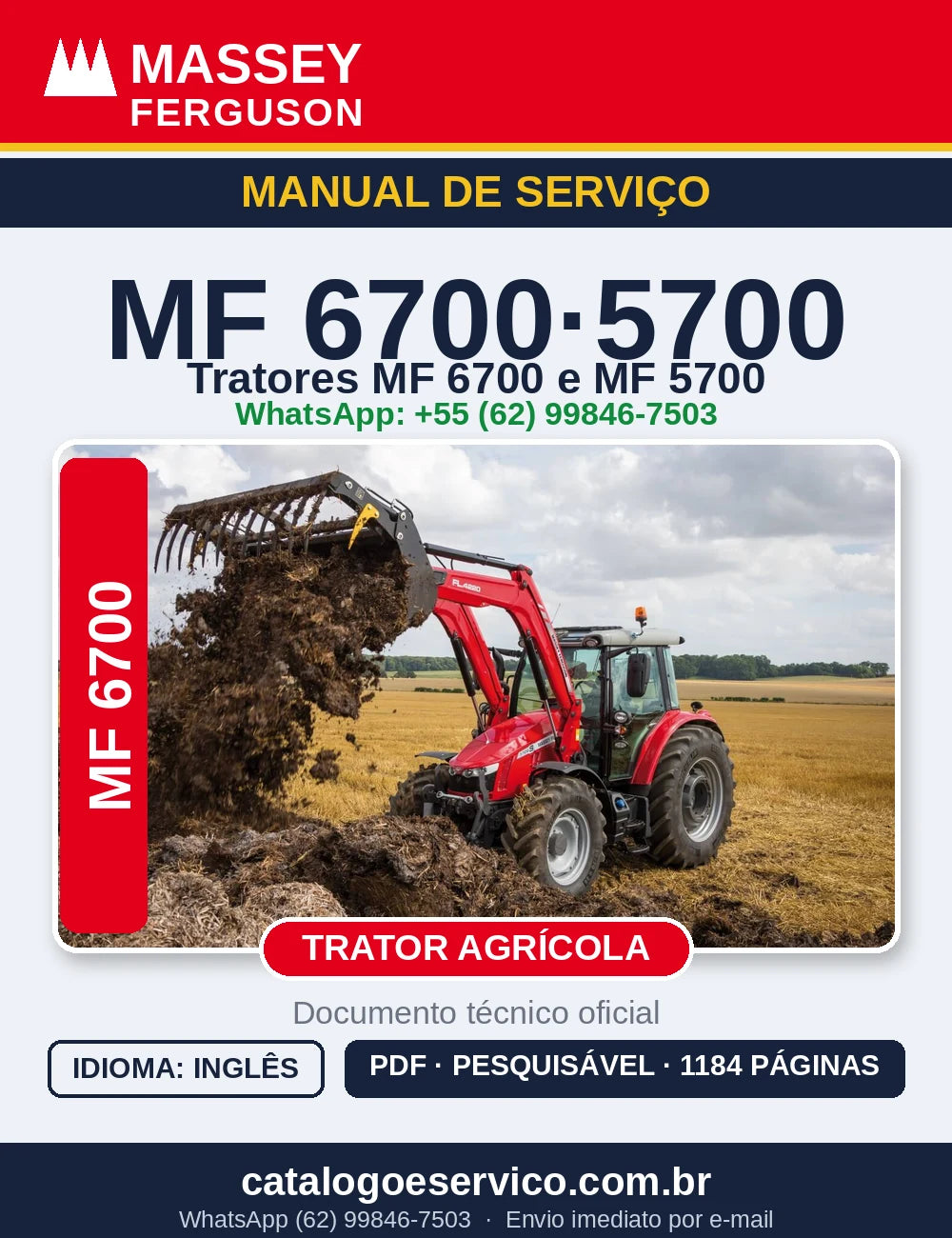 Manual De Serviço MASSEY FERGUSON - MF 6700 - MF 5700 - Trator