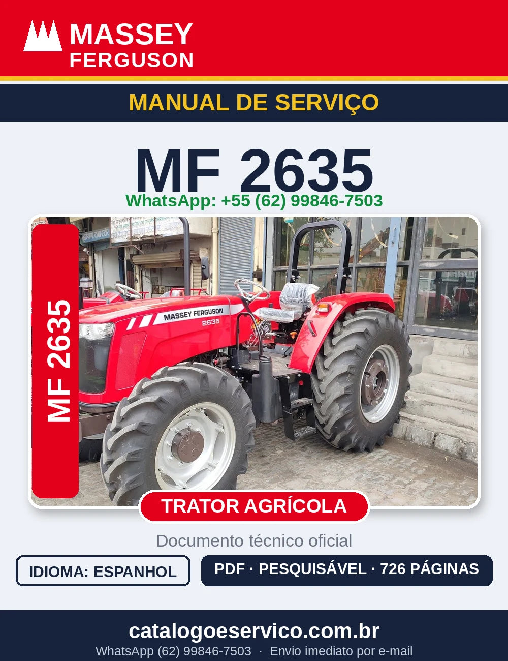 MANUAL DE SERVIÇO MASSEY FERGUSON - MF 2635 - TRATOR