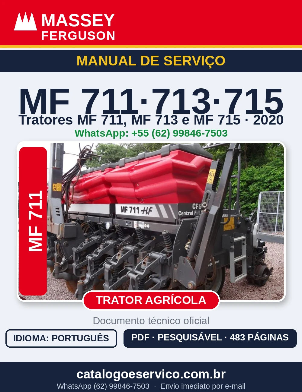 MANUAL DE SERVIÇO MASSEY FERGUSON - MF711, 713, 715 - 2020