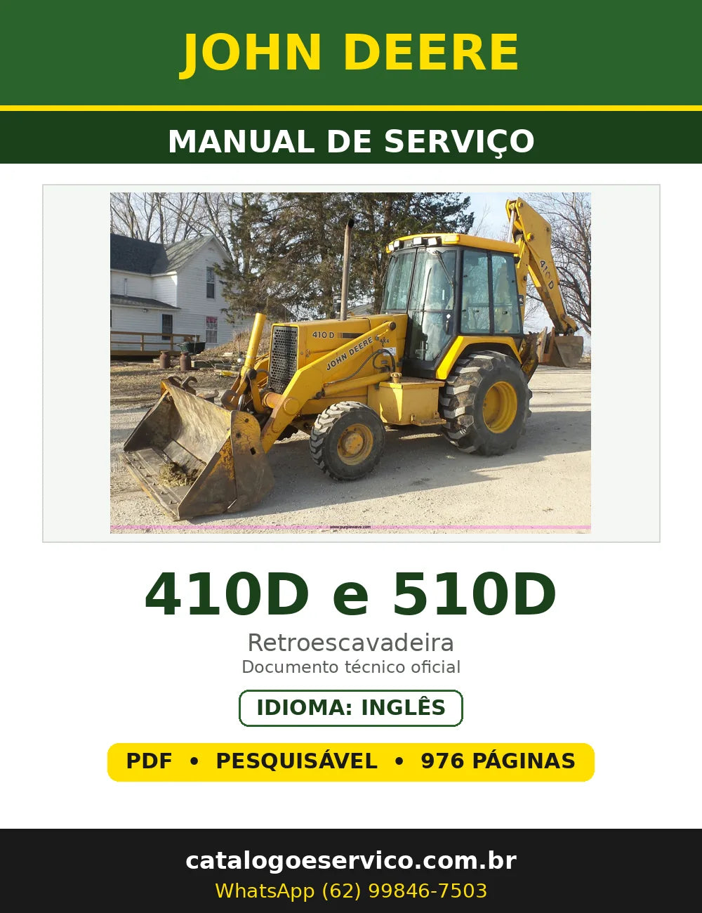 Capa - Manual de Serviço John Deere 410D e 510D