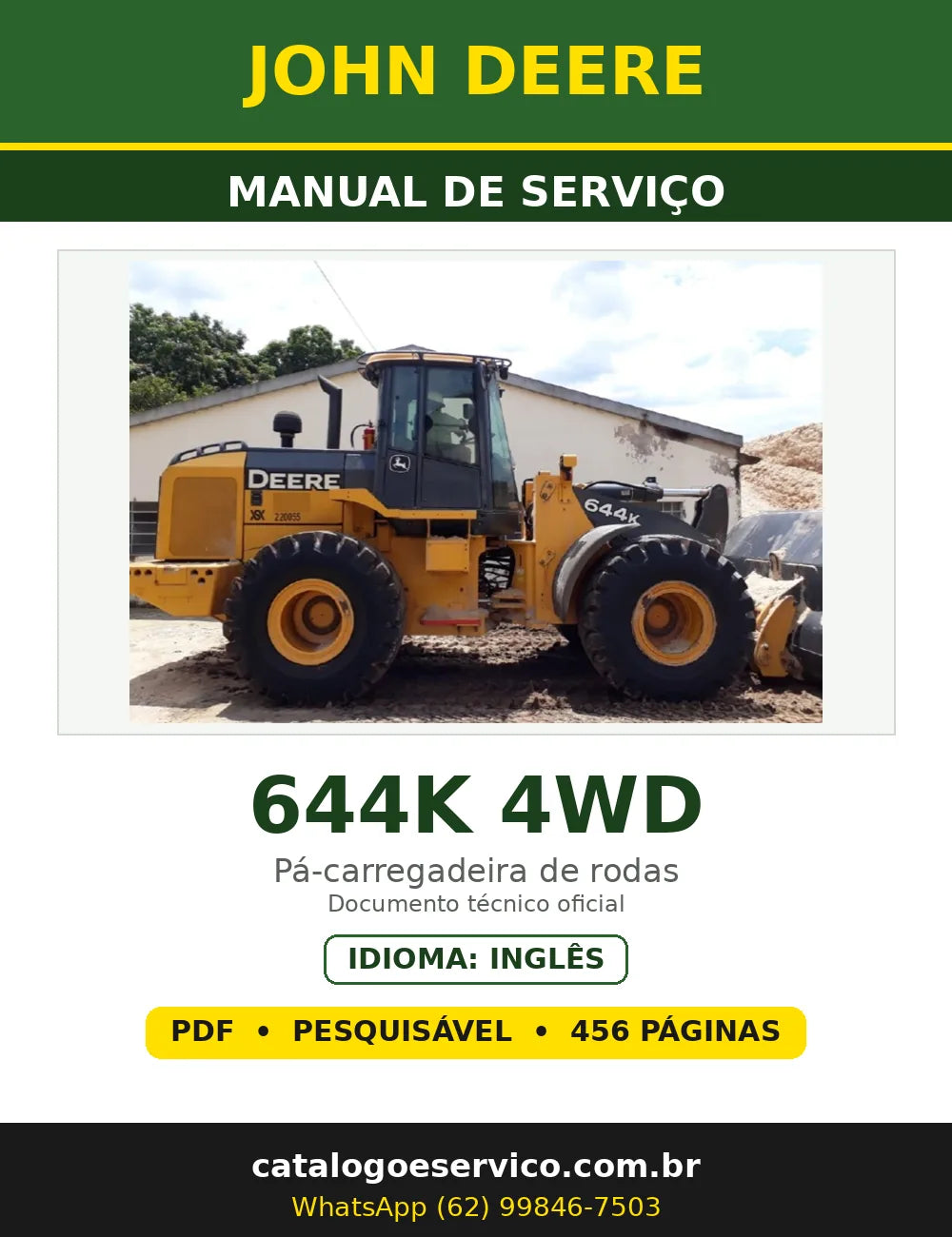 Capa - Manual de Serviço John Deere 644K 4WD