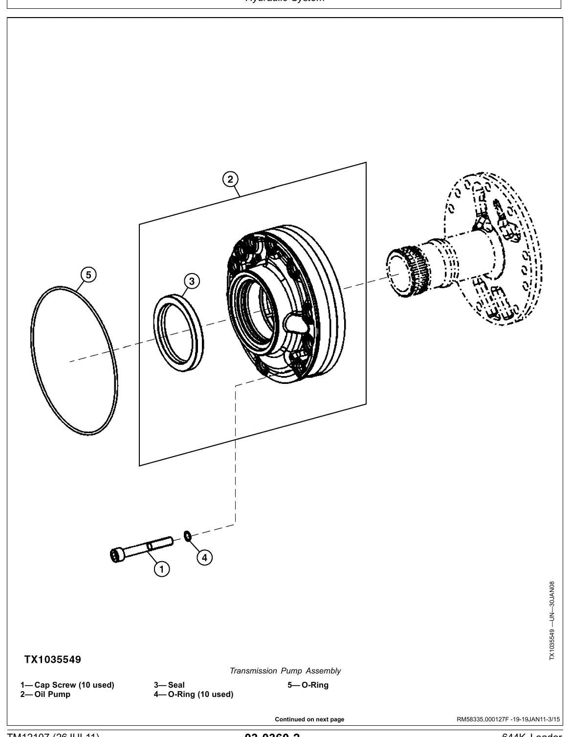 Manual de Serviço John Deere 644K 4WD — ilustração técnica 1
