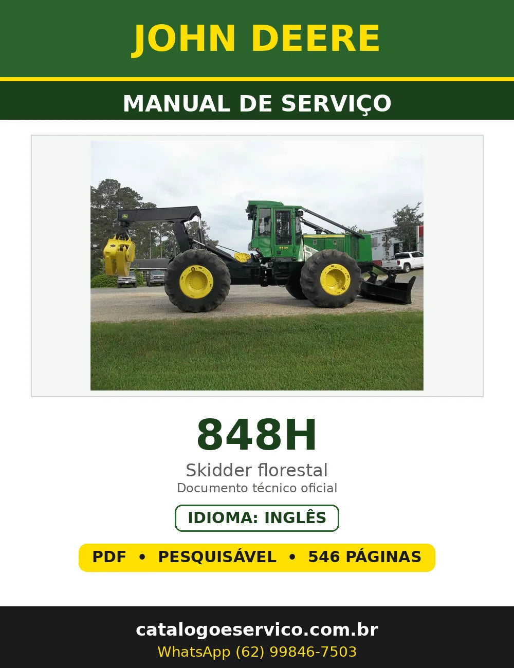 Capa - Manual de Serviço John Deere 848H