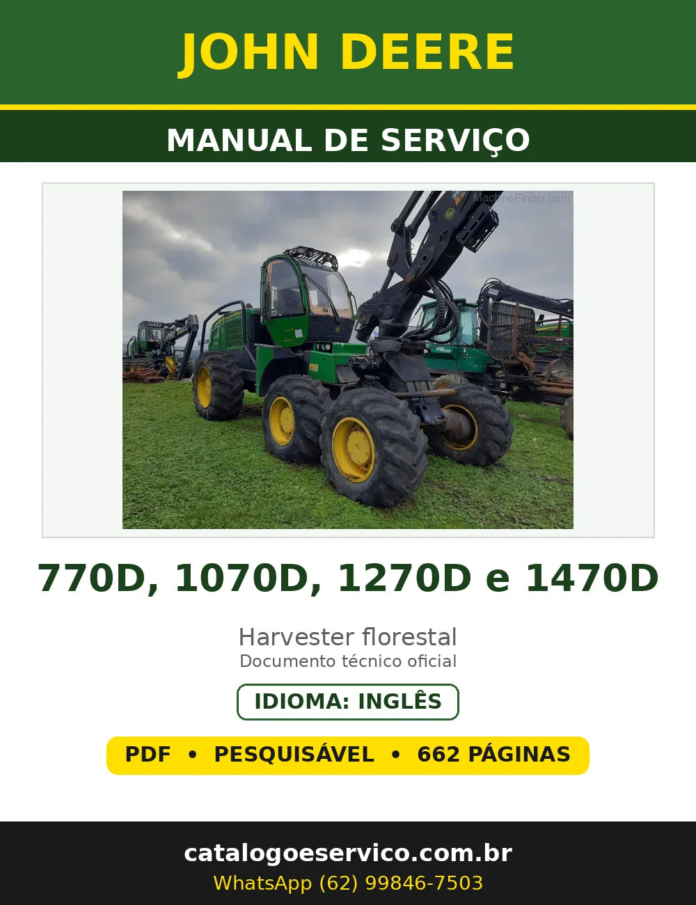 Capa - Manual de Serviço John Deere 770D, 1070D, 1270D e 1470D
