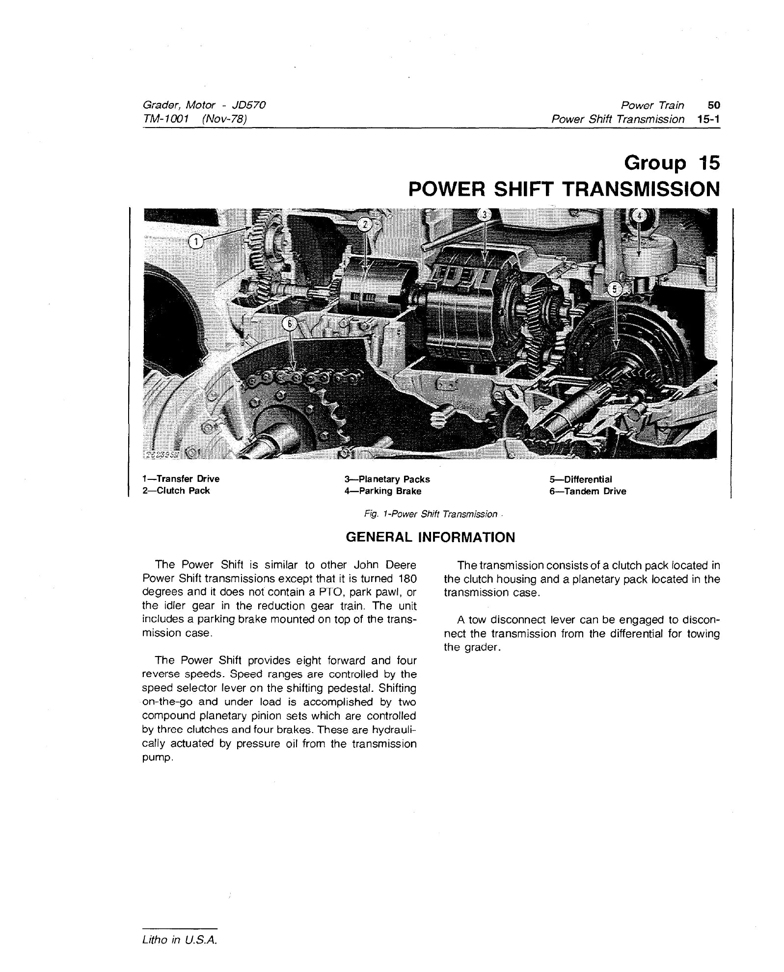 MANUAL DE SERVIÇO MECÂNICO JOHN DEERE - JD570, JD570A - MOTONIVELADORA — diagrama técnico (detalhe)