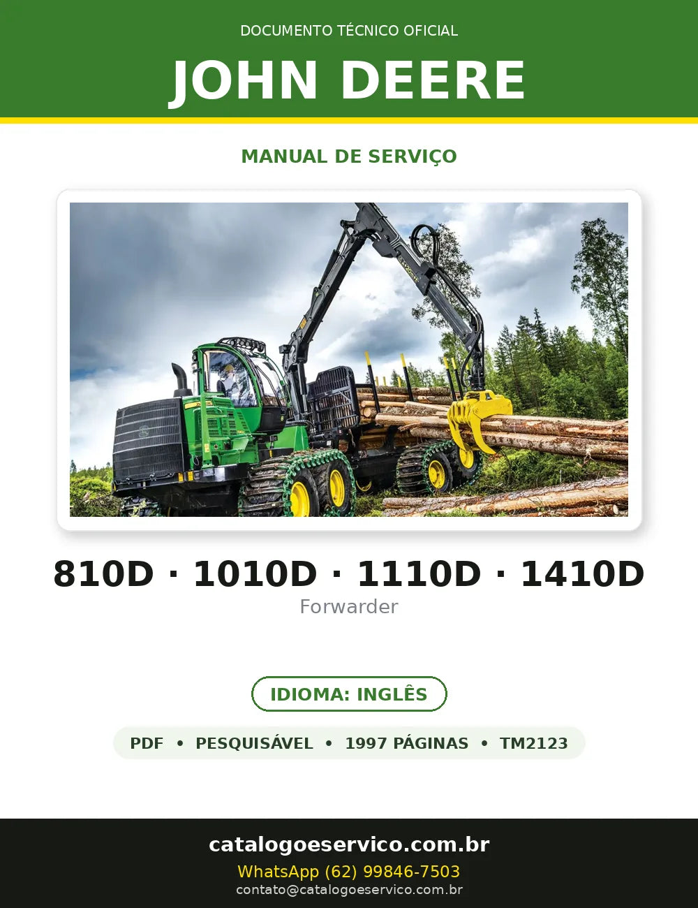 MANUAL DE SERVIÇO MECÂNICO JOHN DEERE - TM 2123 - FORWARDERS — capa