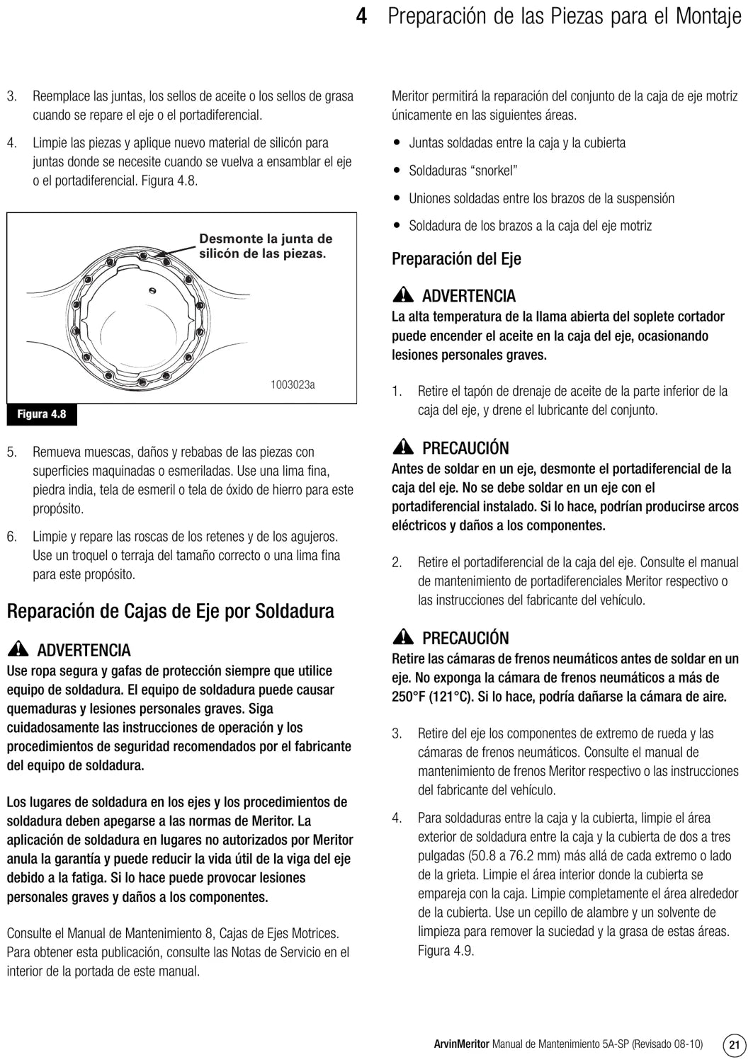 Manual de Serviço Meritor MX, RS, RT, RF e 59000 — Portadiferenciais Redução Simples — página 1 do documento