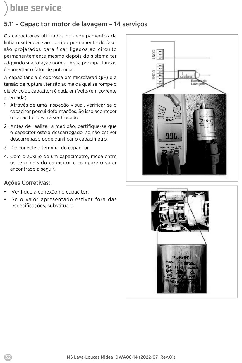 Manual de Serviço Midea Lava-Louças DWA08 e DWA14 — página interna 2